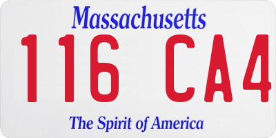 MA license plate 116CA4
