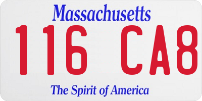 MA license plate 116CA8