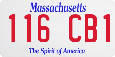 MA license plate 116CB1
