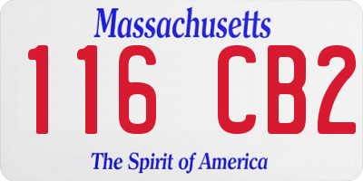 MA license plate 116CB2