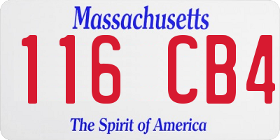MA license plate 116CB4