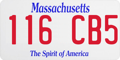 MA license plate 116CB5