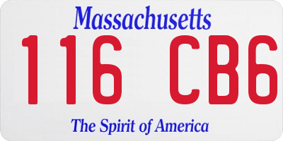 MA license plate 116CB6