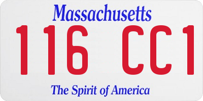 MA license plate 116CC1