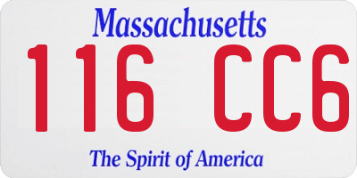 MA license plate 116CC6