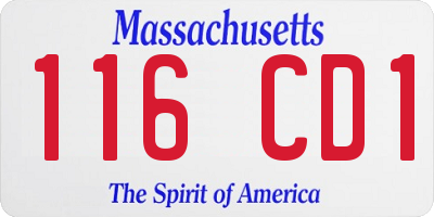 MA license plate 116CD1