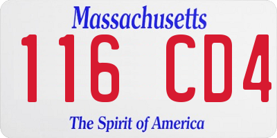 MA license plate 116CD4
