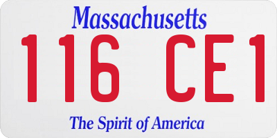 MA license plate 116CE1