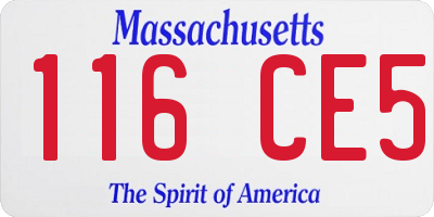 MA license plate 116CE5