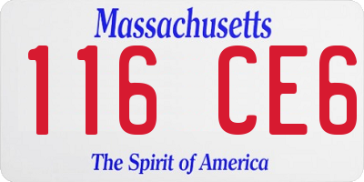 MA license plate 116CE6