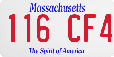 MA license plate 116CF4