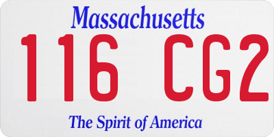 MA license plate 116CG2
