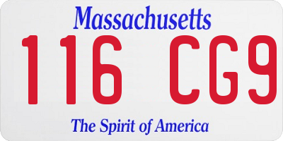 MA license plate 116CG9