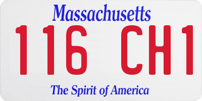 MA license plate 116CH1