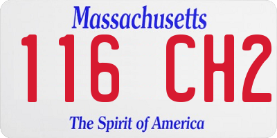 MA license plate 116CH2