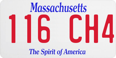 MA license plate 116CH4