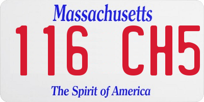 MA license plate 116CH5