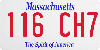 MA license plate 116CH7