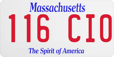 MA license plate 116CI0