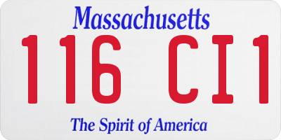 MA license plate 116CI1