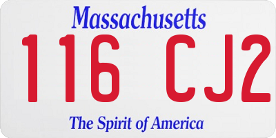 MA license plate 116CJ2