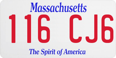 MA license plate 116CJ6