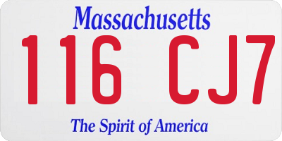 MA license plate 116CJ7