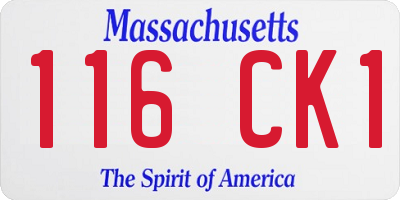 MA license plate 116CK1