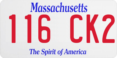 MA license plate 116CK2