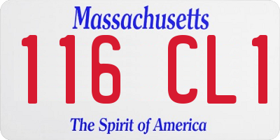 MA license plate 116CL1