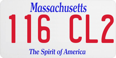 MA license plate 116CL2