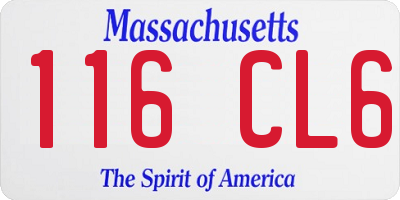 MA license plate 116CL6