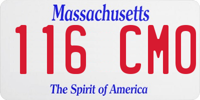 MA license plate 116CM0