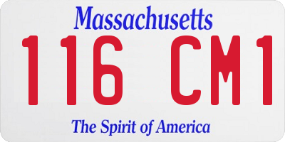 MA license plate 116CM1