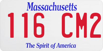 MA license plate 116CM2