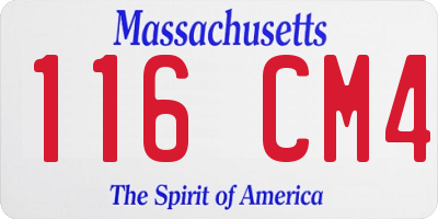 MA license plate 116CM4