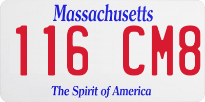 MA license plate 116CM8