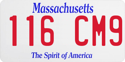 MA license plate 116CM9