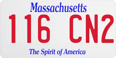 MA license plate 116CN2