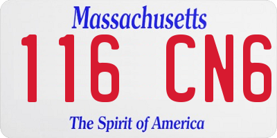 MA license plate 116CN6