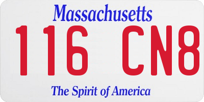 MA license plate 116CN8