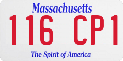 MA license plate 116CP1