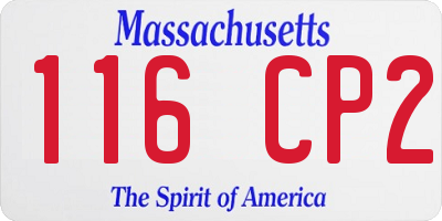 MA license plate 116CP2