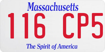 MA license plate 116CP5