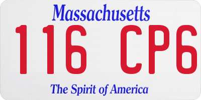 MA license plate 116CP6