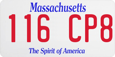 MA license plate 116CP8