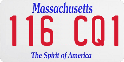 MA license plate 116CQ1