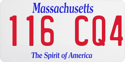 MA license plate 116CQ4