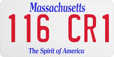 MA license plate 116CR1