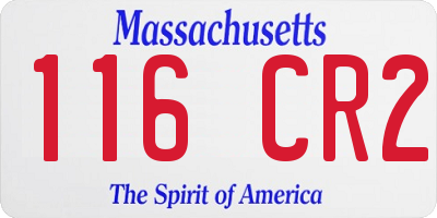 MA license plate 116CR2